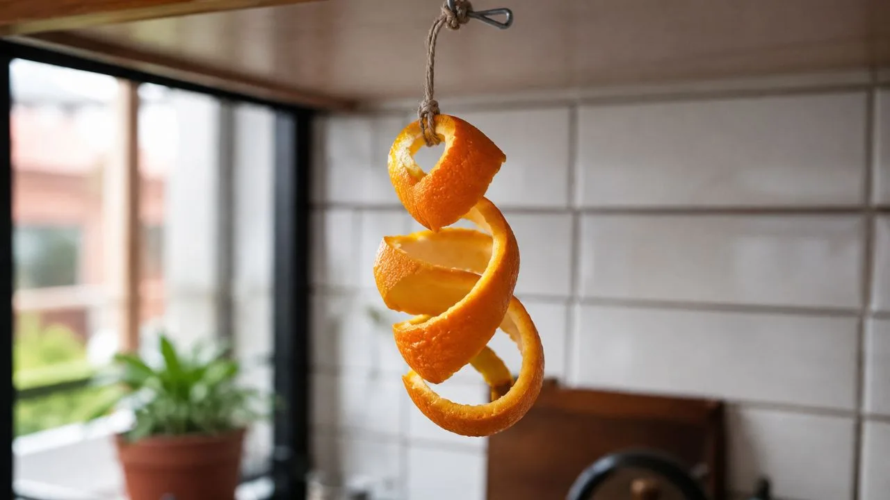 casca laranja cozinha - O motivo real por trás da casca de laranja pendurada na cozinha (e não é só pelo cheiro)