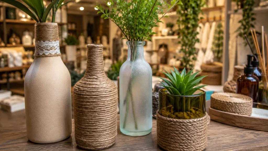garrafa decor 2 - Garrafa de vidro vira vaso decorativo de loja cara com esse truque caseiro