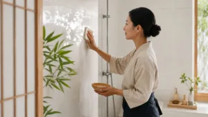 Como limpar azulejos do banheiro ao estilo japonês sem produtos agressivos: 3 pontos essenciais (e como isso preserva o perfume do ambiente)