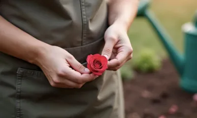 mulher cuidando rosa plantas flores - Sua roseira te dá poucas flores? O erro está no que você faz (ou não faz) em agosto