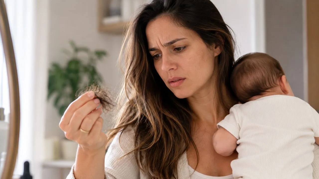 queda cabelo bebe - Como reconhecer os primeiros sinais de queda de cabelo pós-parto e diferenciar do normal?