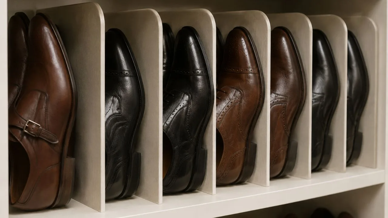 sapatos couro - Sapatos de Couro Guardados na Vertical: o Erro Silencioso que Estilistas Já Baniram do Closet