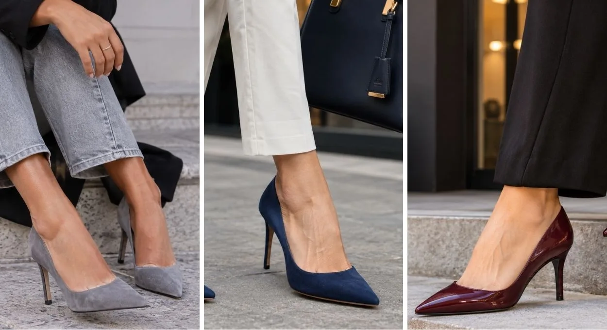cores sapato cp - Bordô, cinza e azul-marinho: as três cores de sapato que salvam qualquer look e ainda deixam a produção mais estilosa