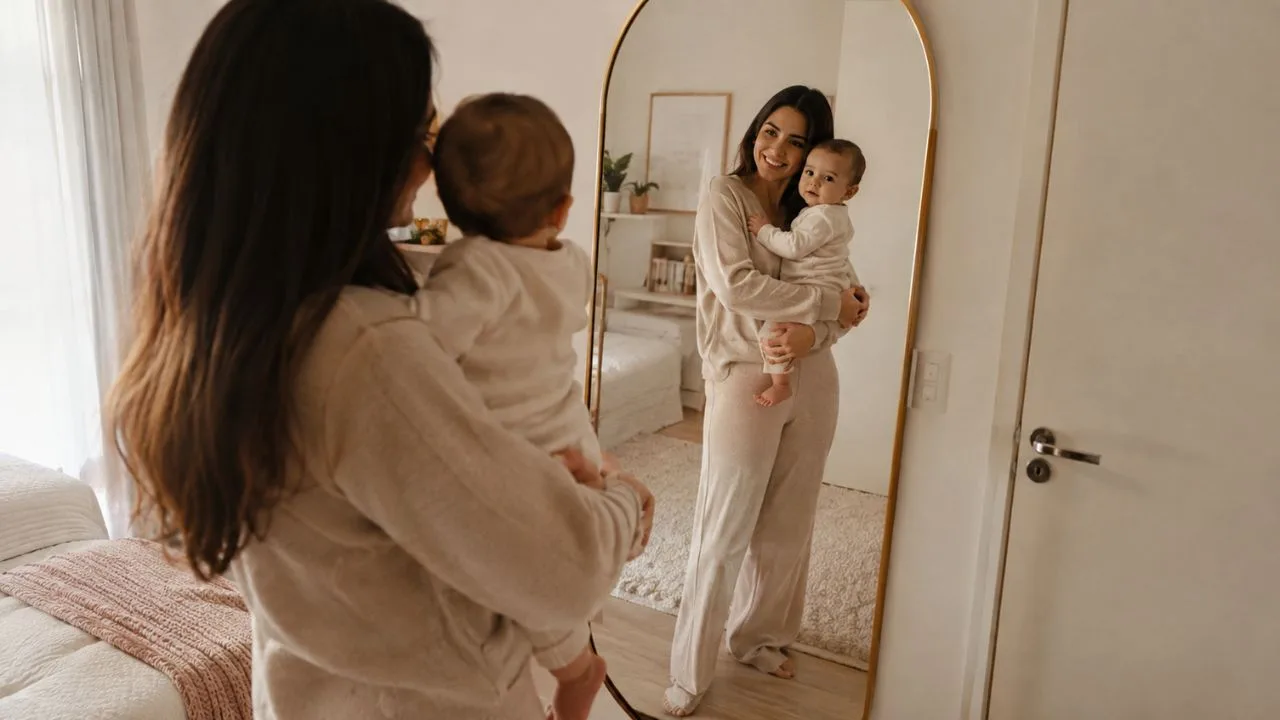 mae bebe espelho - Amamentação e pós-parto: por que o bumbum ainda fica diferente mesmo quando a balança já normalizou?