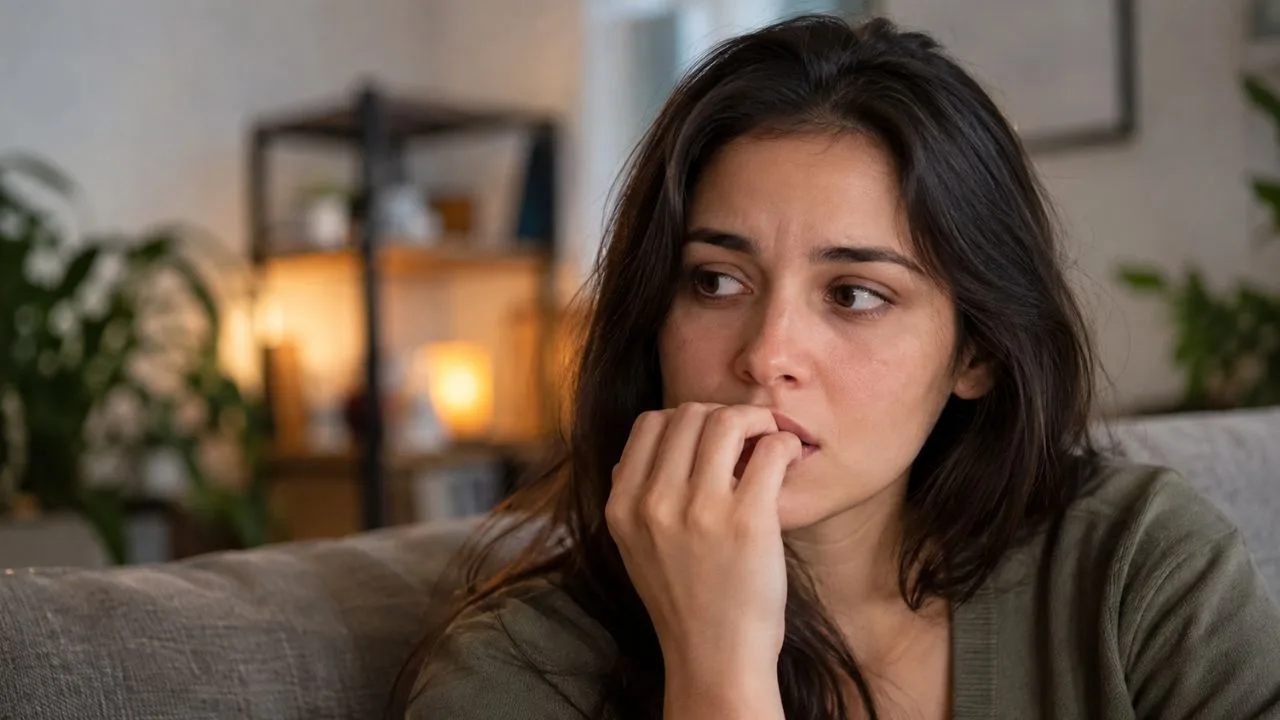 mulher roendo unhas - Por que você não consegue parar de roer as unhas? entenda a emoção por trás do hábito e o que o corpo tenta dizer