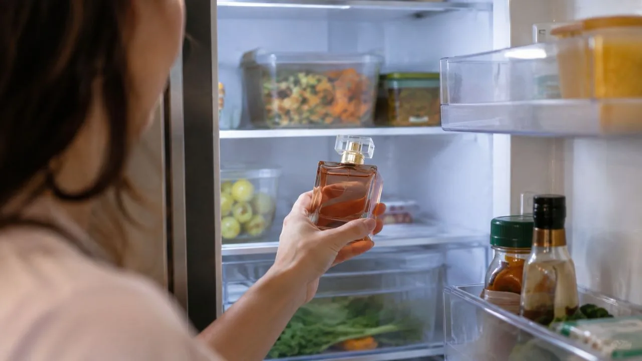 perfume geladeira - Colocar o perfume na geladeira faz ele fixar mais na pele? Veja por que esse hábito popular pode não fazer diferença nenhuma na fragrância