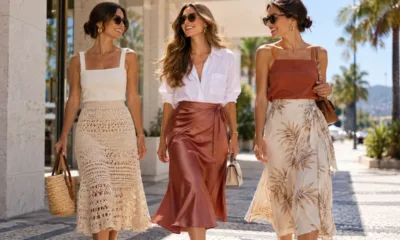 tendencias saias 27 - Saias midi, de crochê e cetim chegam com tudo no verão 2027