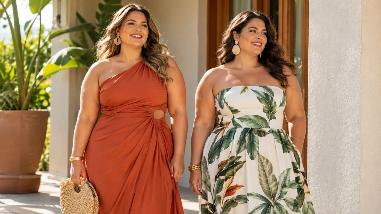 vestido plus size 4 - Verão 2027 chega com vestidos plus size mais assimétricos e fluidos: veja quais tendências valorizam o corpo e trazem conforto