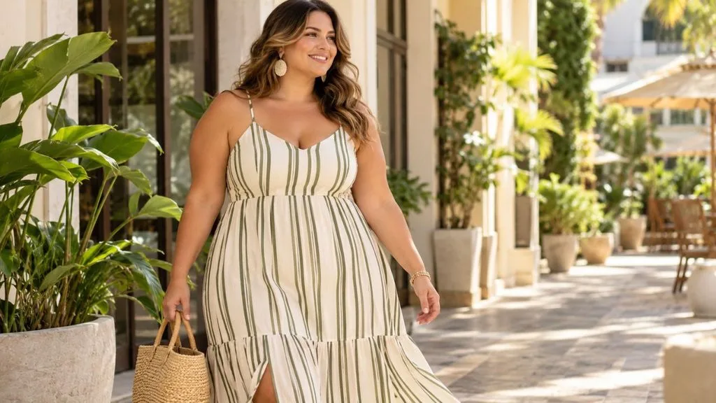 vestido plus size listras - Verão 2027 chega com vestidos plus size mais assimétricos e fluidos: veja quais tendências valorizam o corpo e trazem conforto