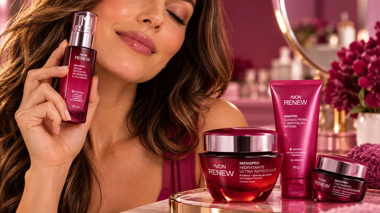 avon renews - Avon lança linha MenoPro e aposta em tecnologia que reduz até 4°C a temperatura da pele em segundos para aliviar calorões da menopausa