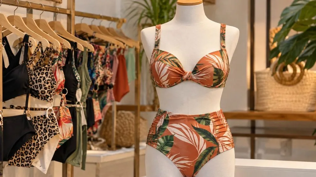 moda 2027 verão, biquini com cintura alta, retro