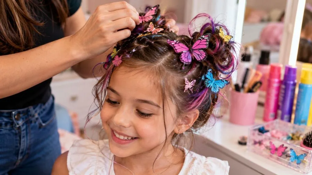 Como fazer  cabelo maluco de borboleta para meninas