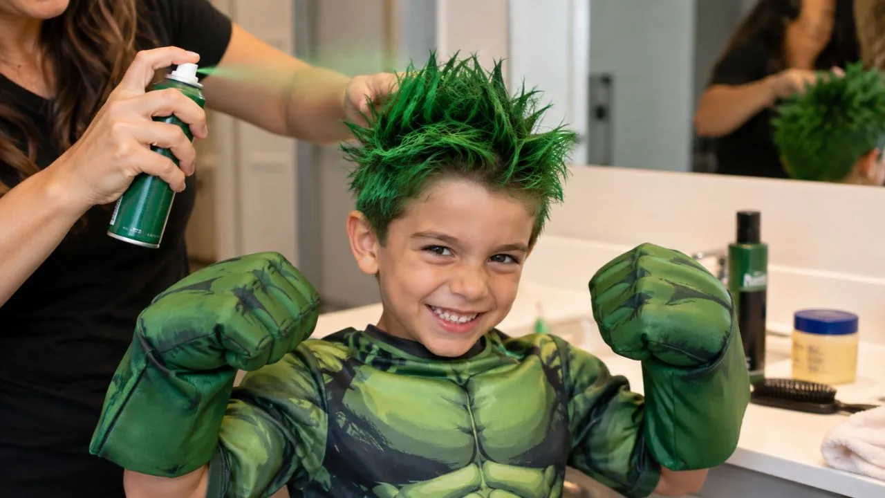Ideia de cabelo maluco do hulk com fantasia