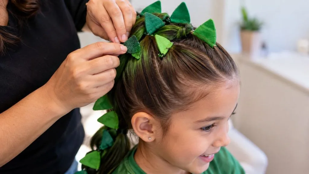 Ideia de cabelo maluco de lagarto em menina