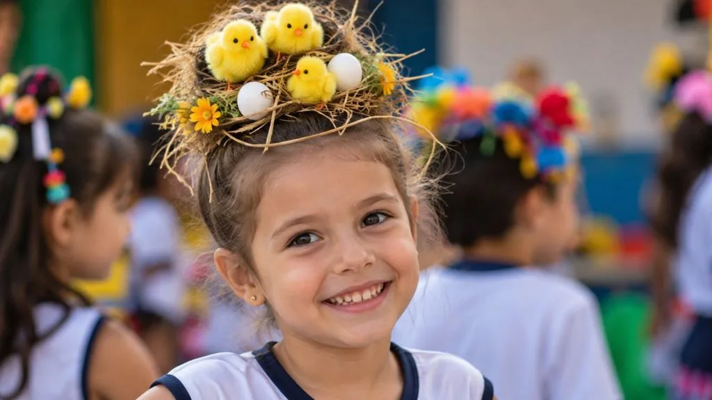 cabelo maluco ninho de pintinho para meninas