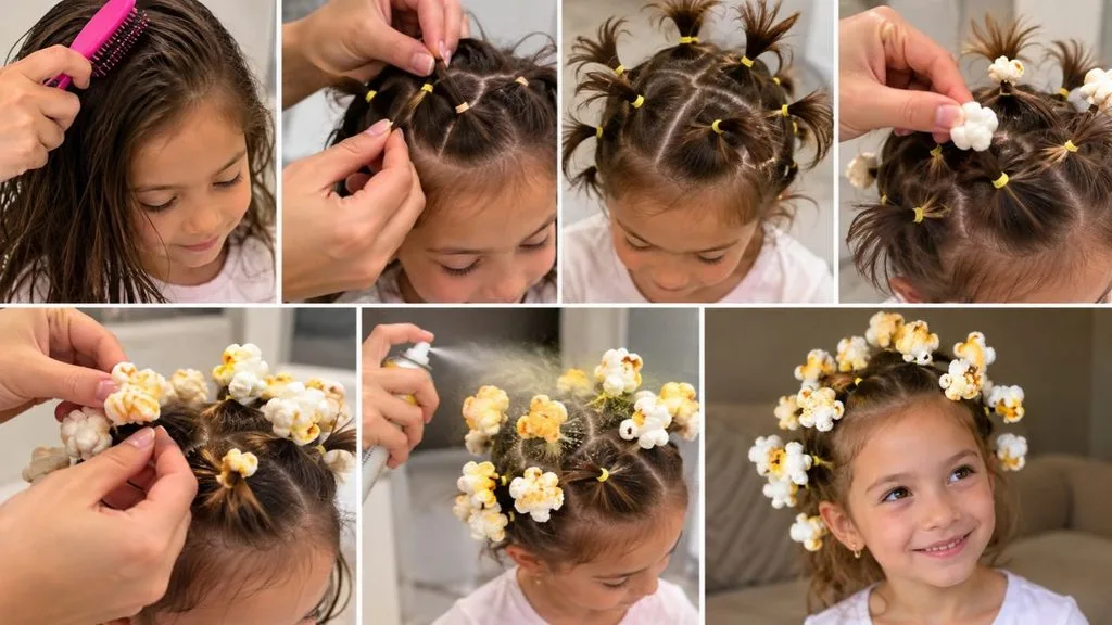 Como fazer cabelo maluco de pipoca em menina