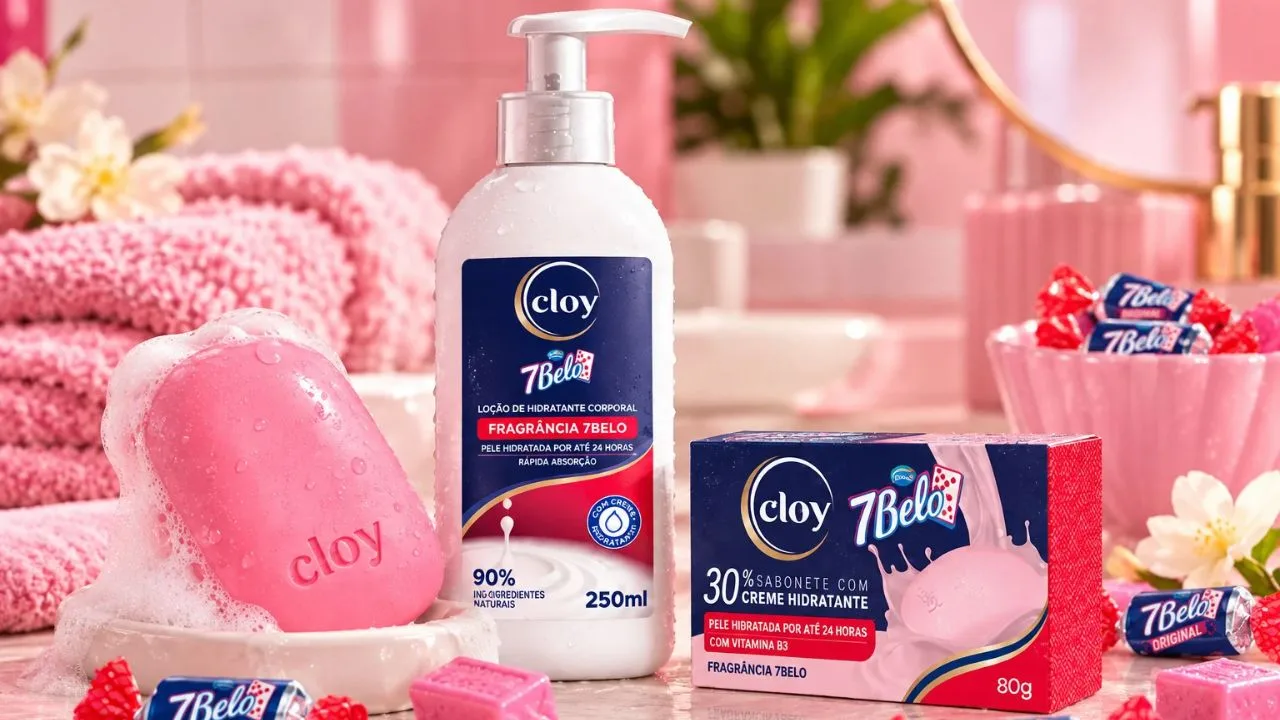 cloy 7 belo - 7Belo entra no mundo da beleza: bala tradicional vira loção e sabonete com cheiro de infância