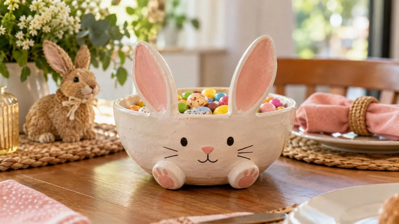 coelho criancas - Tigela de coelho de argila vira aposta para o Dia das Crianças: veja como fazer em casa e transformar a decoração da mesa