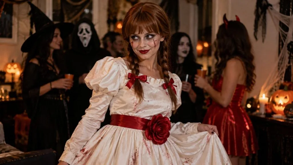 ideias de fantasia de halloween feminina de personagem de filme de terror