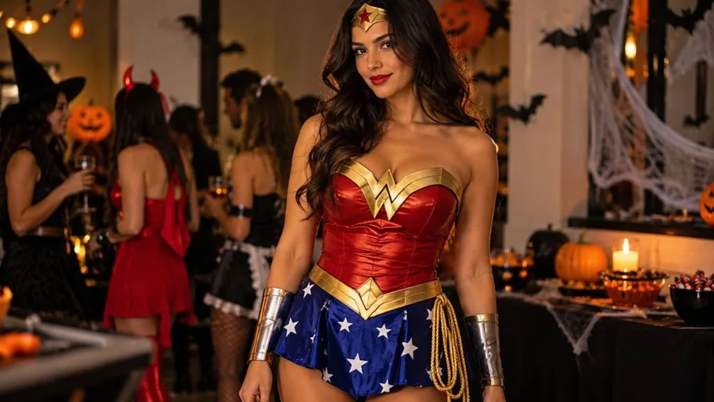 ideias de fantasia de halloween feminina de mulher maravilha