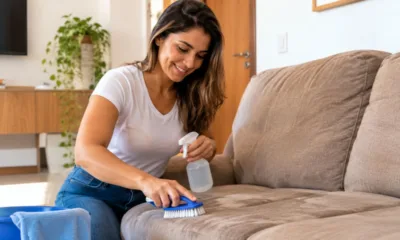 limpeza sofa - Limpeza de sofá de tecido vira dor de cabeça até dona de casa encontrar combinação que devolve a cor original