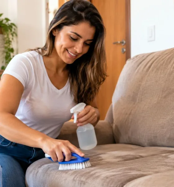 limpeza sofa - Limpeza de sofá de tecido vira dor de cabeça até dona de casa encontrar combinação que devolve a cor original