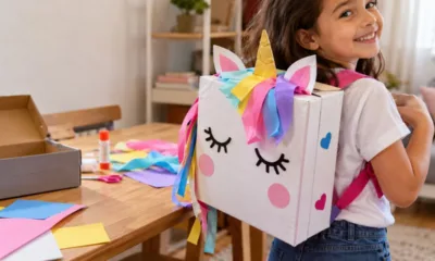 mochila maluca caixa sapato 1 - Semana da Criança: mochila maluca com caixa de sapato pode ser montada em casa com poucos materiais; veja como fazer!
