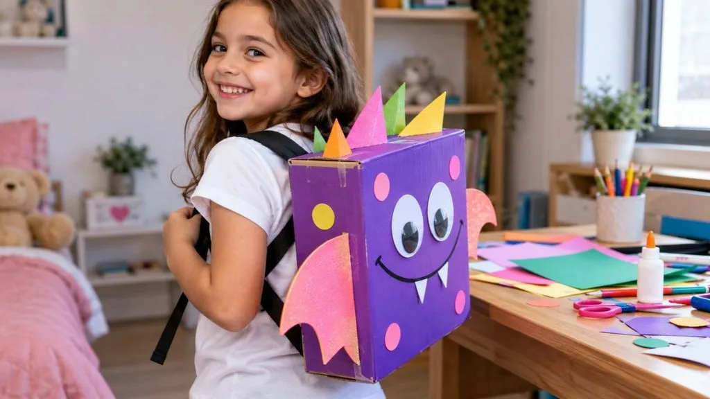 Mochila maluca de caixa de sapato para meninas