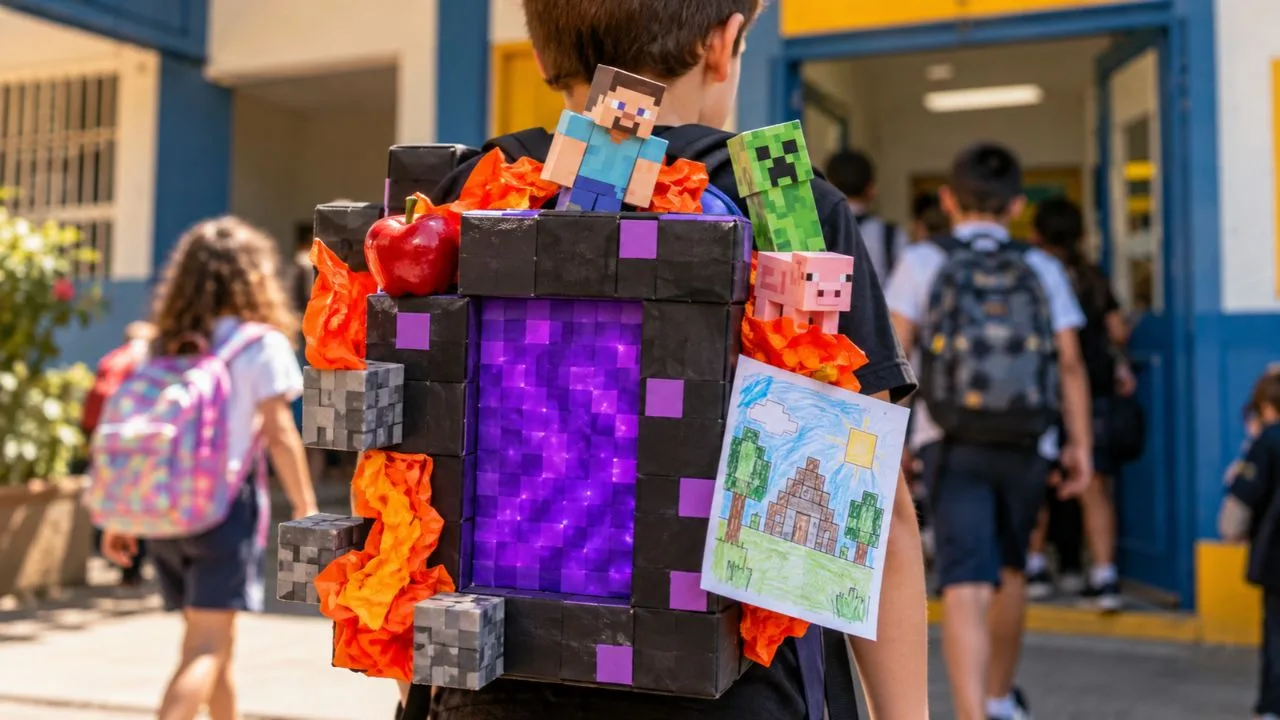 Ideia de mochila maluca Minecraft  com desenhos