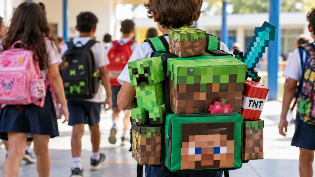 Ideia de mochila maluca Minecraft  para meninos