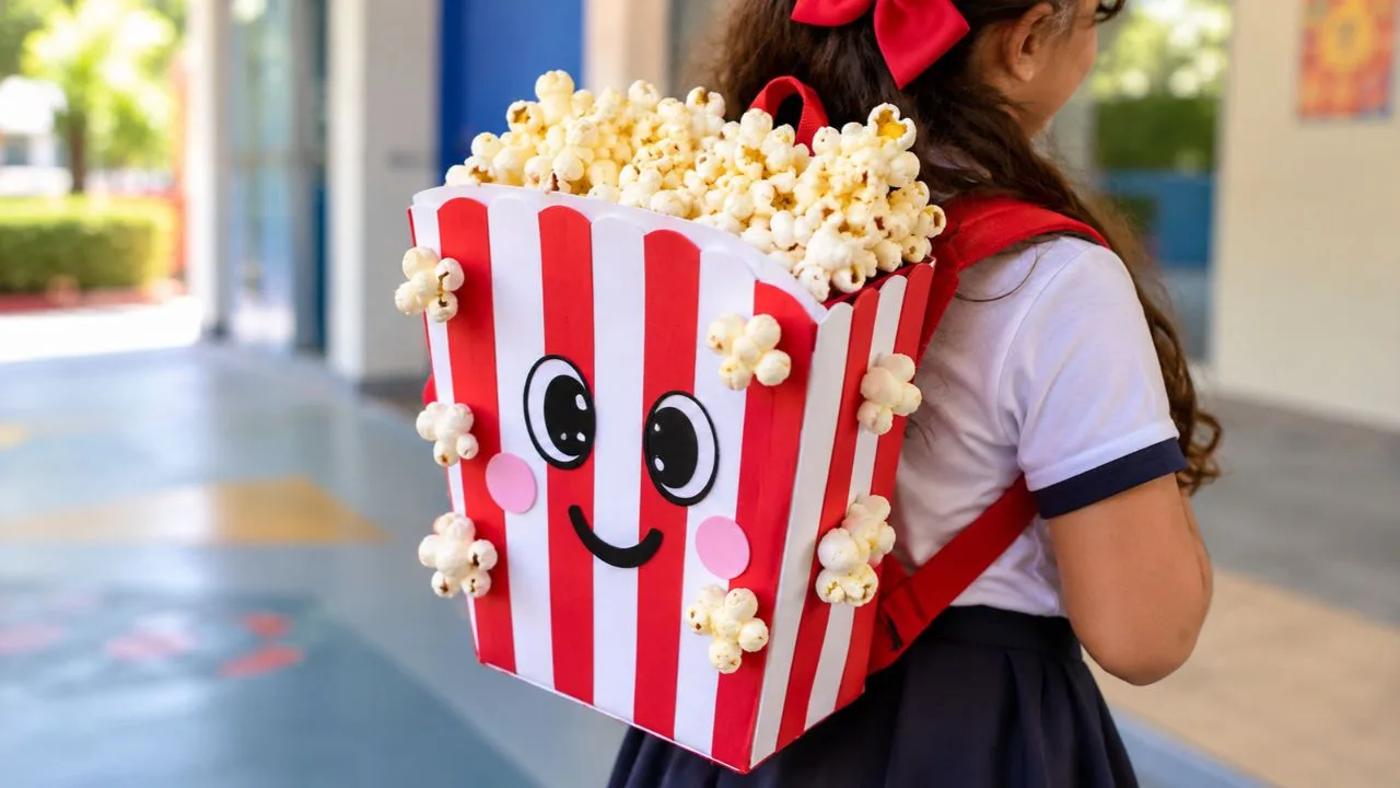 mochila maluca pipoca 1 - Veja como fazer uma mochila maluca de pipoca com o passo a passo completo, dicas de materiais, enchimento e acabamento.