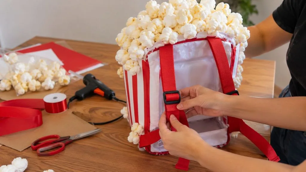 Como colocar alças na mochila maluca de pipoca