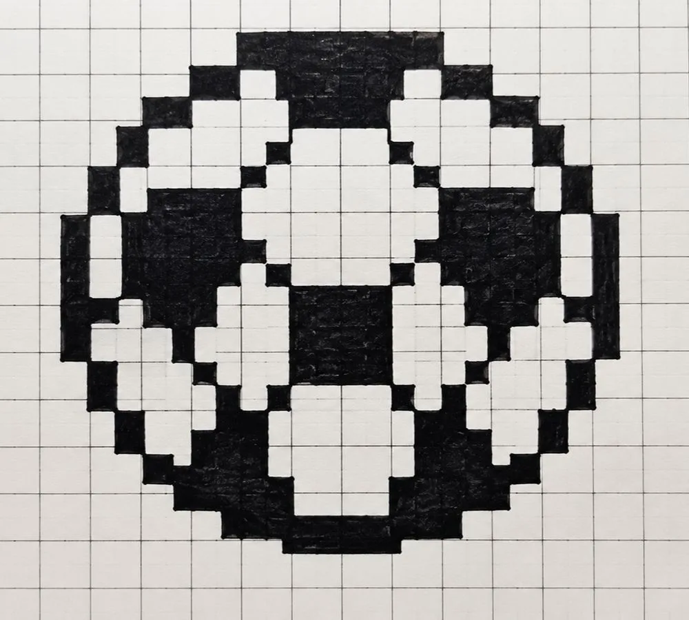 pixel art bola de futebol