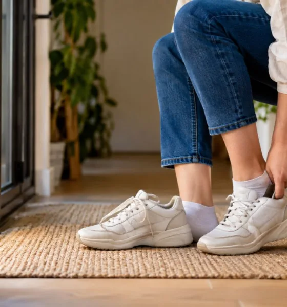 tirando sapato - Tirar os sapatos ao entrar em casa vira hábito entre famílias brasileiras: entenda o que muda na limpeza e na saúde do lar